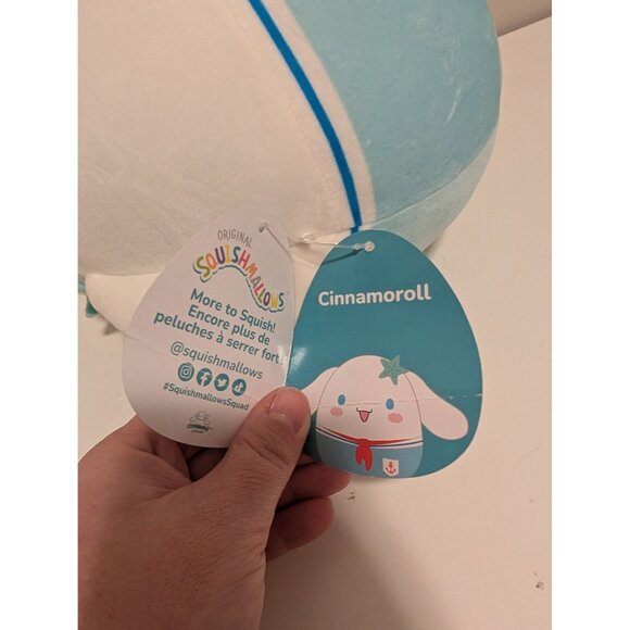 Cinnamoroll Squishmallows Plush Toy Hello Kitty & Friends White & Light Blue - Picture 6 of 7